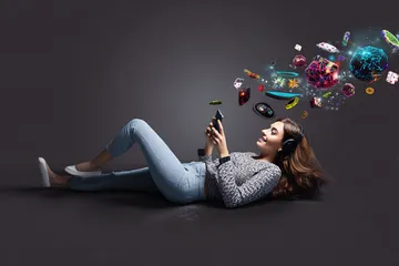 A glowing roulette wheel with cascading chips, symbolizing the engaging live and instant-win games available on BETPH7.